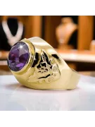 14k geltono aukso Alksandritas Žiedas Vintage vrc078y